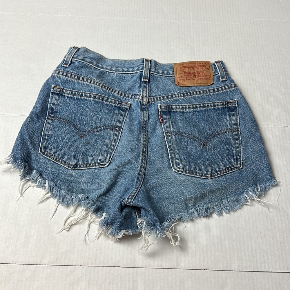 Vintage 90s Levi’s 512 Cutoff ShortsHand-Painted Sunflower Denim Festival Indie - Picture 7 of 11